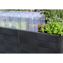 Garantia Hochbeet Ergo Quadro 2 L 75 Stone, inkl. FLORA Wassersparsystem