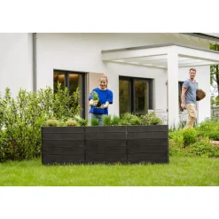 Garantia Hochbeet Ergo Quadro U L 75 Stone, inkl. FLORA Wassersparsystem