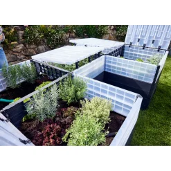 Garantia Hochbeet Ergo Quadro TurboPlus U L 80t Stone, inkl. FLORA Wassersparsystem