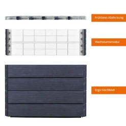 Garantia Hochbeet Ergo Quadro TurboPlus L 80 Wood, inkl. FLORA Wassersparsystem