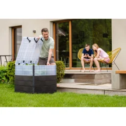 Garantia Hochbeet Ergo Quadro TurboPlus L 80 Stone, inkl. FLORA Wassersparsystem