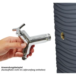 Garantia Regentonne Natura 2in1 350 Liter graphite grey inkl. Pflanzschale