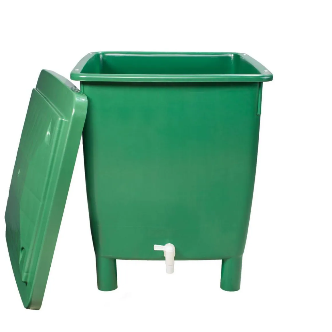 Garantia Regentonne eckig 210 L grün inkl Deckel und Auslaufhahn