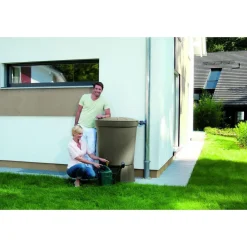 Garantia Regentonne SIENA rund 300 L taupe inkl Deckel und Auslaufhahn