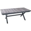 Garden Pleasure Ausziehtisch RANA Alu, dunkelgrau / Keramik, Eiche-Optik