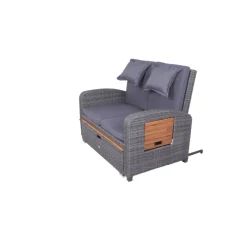 Garden Pleasure Funktionssofa BARI Stahl, Kunststoffgeflecht, Akazie