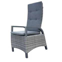 Garden Pleasure Hochlehner RANA, 2er Set Kunststoffgeflecht, Aluminium, grau