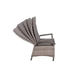 Garden Pleasure Hochlehner RANA, 2er Set Kunststoffgeflecht, Aluminium, grau