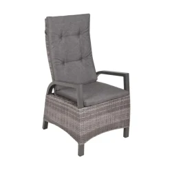 Garden Pleasure Hochlehner RANA, 2er Set Kunststoffgeflecht, Aluminium, grau