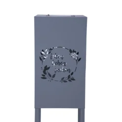 Garden Pleasure Licht-Dekosäule VIVIAN Stahl, grau, pulverbeschichtet