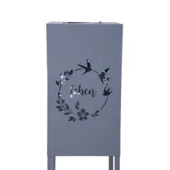 Garden Pleasure Licht-Dekosäule VIVIAN Stahl, grau, pulverbeschichtet