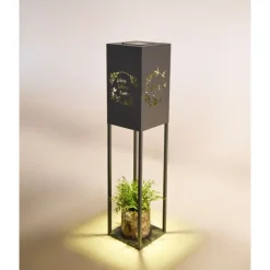 Garden Pleasure Licht-Dekosäule VIVIAN Stahl, grau, pulverbeschichtet