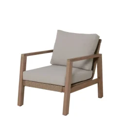 Garden Pleasure Lounge-Set SAN MATEO, 4-teilig, Eukalyptus,Geflecht,Polyester100%