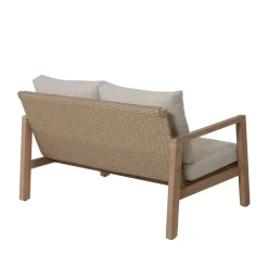 Garden Pleasure Lounge-Set SAN MATEO, 4-teilig, Eukalyptus,Geflecht,Polyester100%