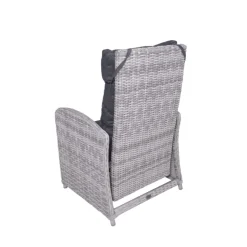 Garden Pleasure Tischgruppe LYON, 6-tlg., grau Alu / Kunststoffgeflecht, halbrund