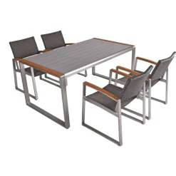 Garden Pleasure Tischgruppe AVA 5-tlg. Aluminium, Nonwood, Kunststoffgewebe