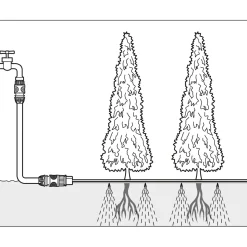 Gardena Schlauchregner mit Anschlussteilen braun