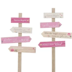 Gartenstab Rosalie Gartenregeln 100 cm rosa/natur 2 Sorten