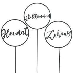 Gartenstecker Heimat schwarz 30 x 30 x 128 cm