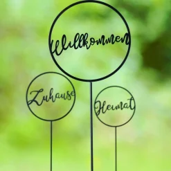 Gartenstecker Heimat schwarz 30 x 30 x 128 cm