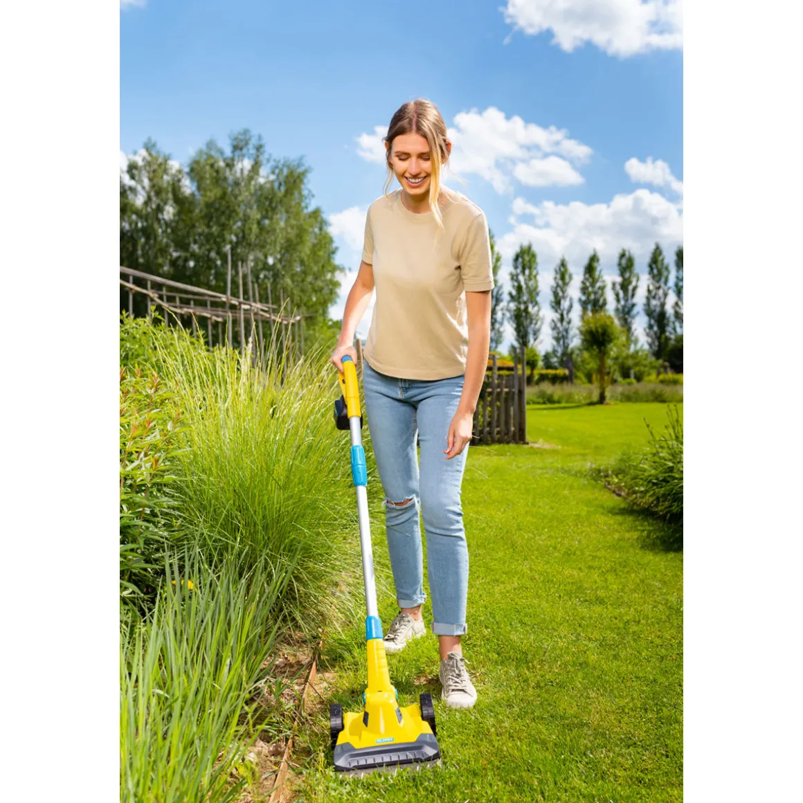 Gloria Akku Rasen-und Kantenschneider FineCut 18V Set 25 cm Schnittbreite Einstellbarer Holmwinkel inkl Akku