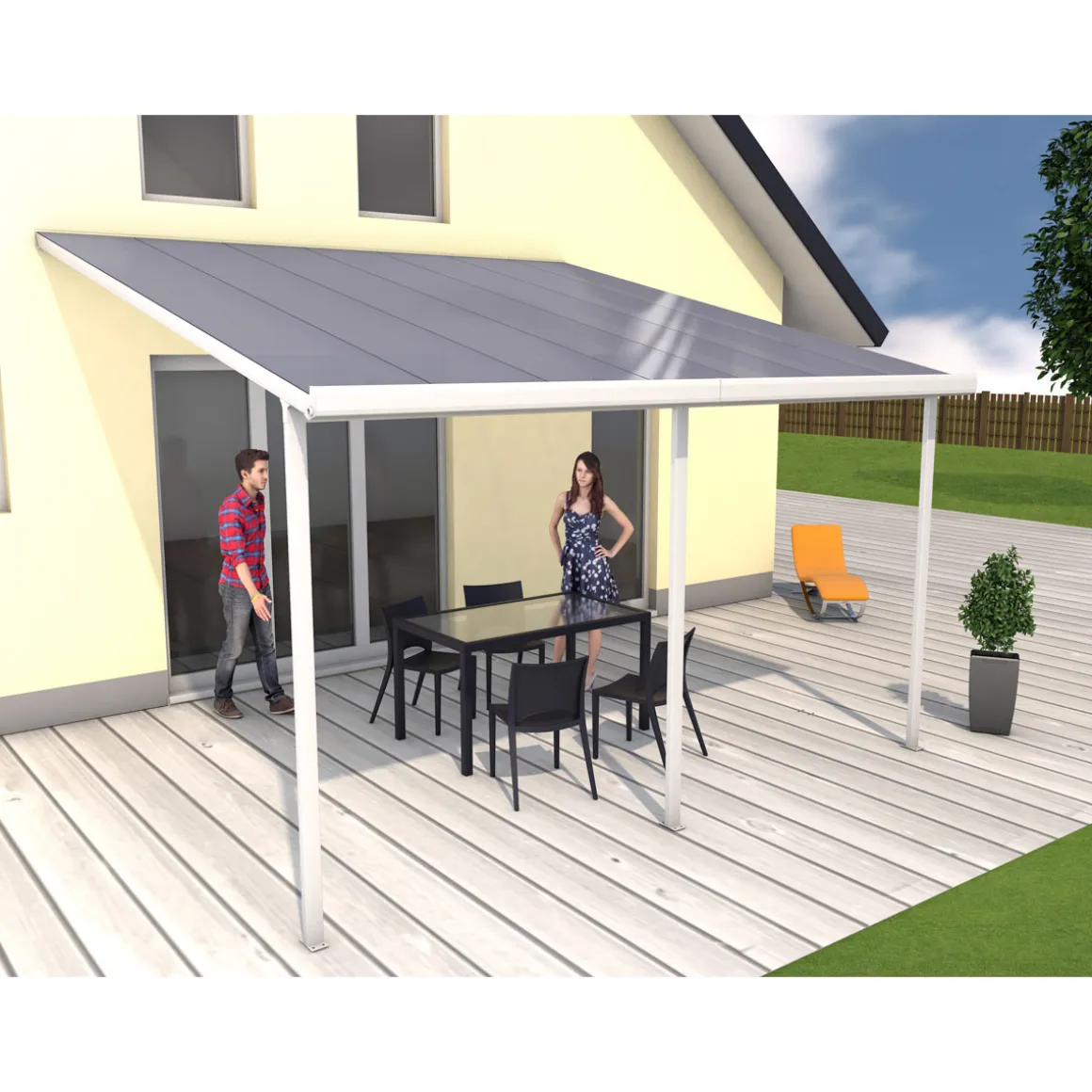 gutta Terrassenüberdachung Standard weiß 426 x 406 cm