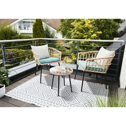 Haveson Balkon-Set Lissabon bestehend aus zwei Sesseln und einem Tisch