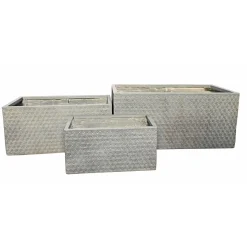 Haveson Blumenkasten Granite Stars 30 x 30 x 59 cm weiß