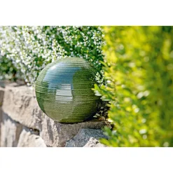 Haveson Dekokugel Feine Rille Durchmesser 15 cm grün