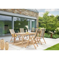 Haveson Gartentisch Mykonos Akazienholz 180 x 75 x 100 cm