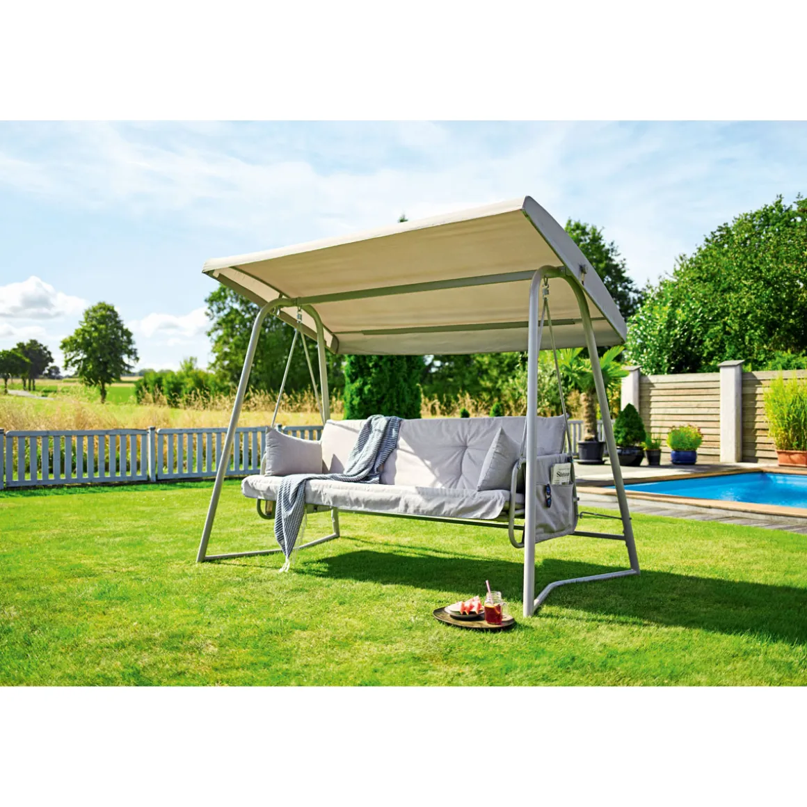 Haveson Hollywoodschaukel Milos mit Bett-Funktion