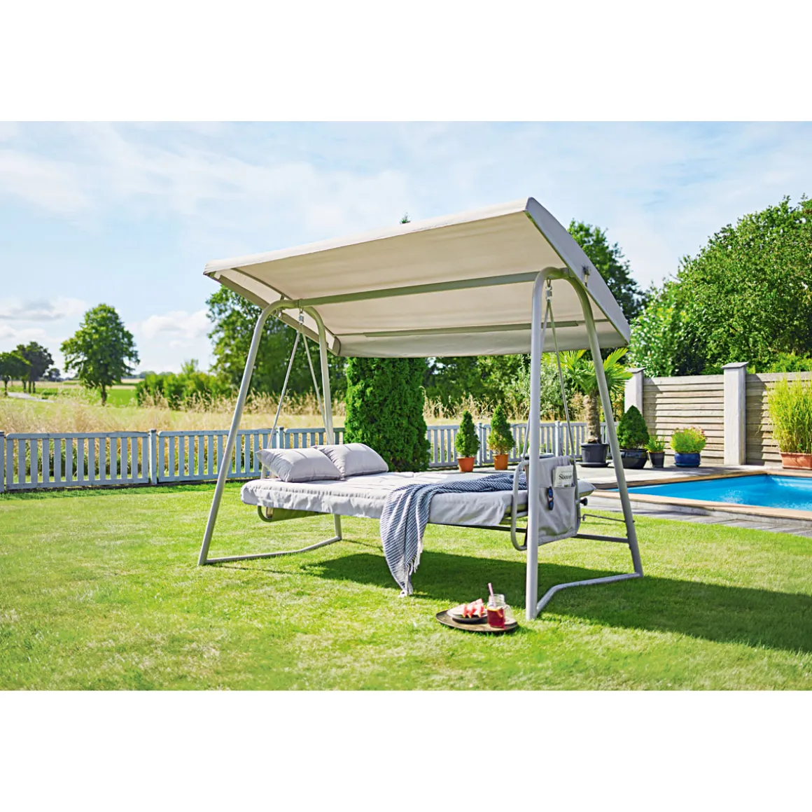 Haveson Hollywoodschaukel Milos mit Bett-Funktion