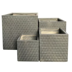 Haveson Pflanzwürfel Granite Stars 25 x 25 cm gewaschenes weiß