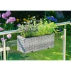 Haveson Rattan-Balkonkasten Lotus 20 x 20 x 51,5 cm grau