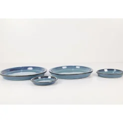 Haveson Untersetzer Feine Rille Durchmesser 19 cm türkis glasiert