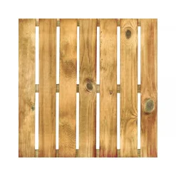 Holzfliese Kiefer geriffelt braun 50 x 50 cm