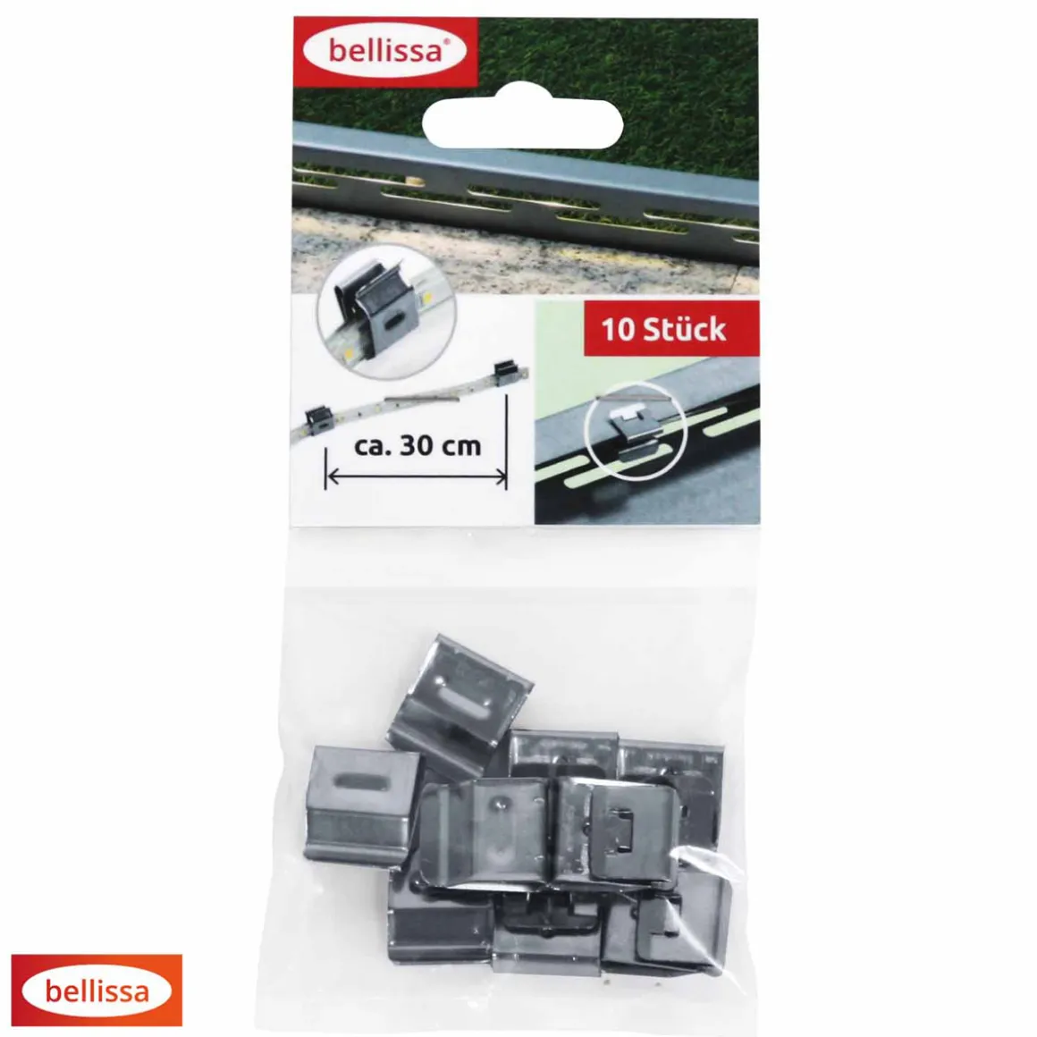 Kabelclip für Rasenkante HighLIGHT 16 x 9 x 1,5 cm 10 Stück