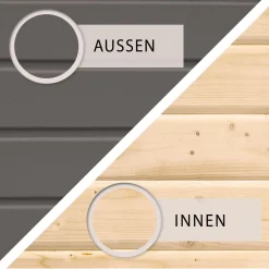 Karibu Gartenhaus Northeim 3 terragrau 40 mm mit Anbaudach