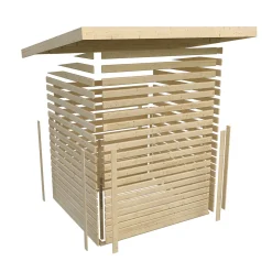 Karibu Gartenhaus Northeim 5 terragrau 40 mm mit Anbaudach