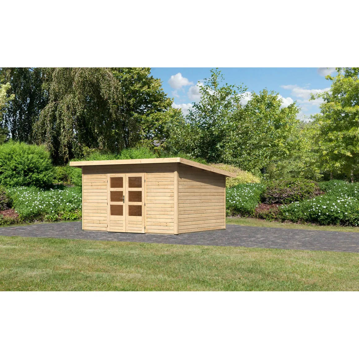 Karibu Gartenhaus Northeim 4 naturbelassen 40 mm