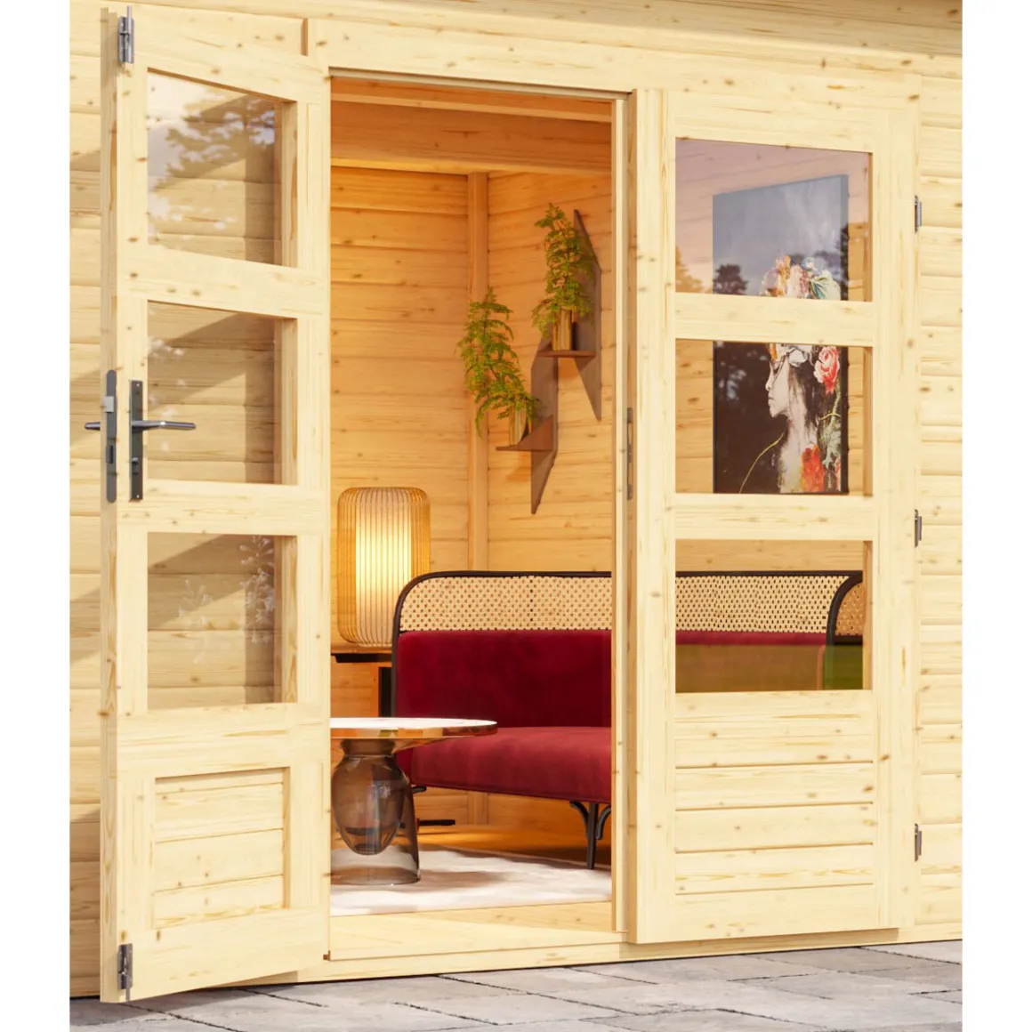 Karibu Gartenhaus Northeim 4 naturbelassen 40 mm