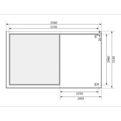 Karibu BBH Askola 6 Set mit Anbaudach terragrau
