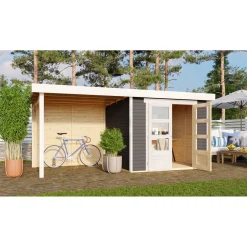 Karibu BBH Askola 3 Set mit Anbaudach terrabrau