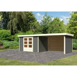 Karibu BBH Askola 5 Set mit Anbaudach terragrau