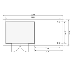 Karibu BBH Askola 5 Set mit Anbaudach naturbelassen