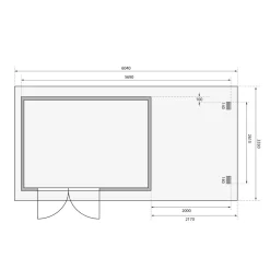 Karibu BBH Bastrup 8 Set mit Anbaudach naturbelassen