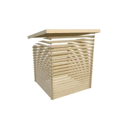 Karibu BBH Bastrup 7 Set mit Anbaudach naturbelassen