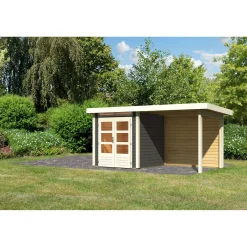 Karibu BBH Kandern 1 Set mit Anbaudach terragrau