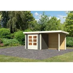 Karibu BBH Kandern 2 Set mit Anbaudach terrabrau