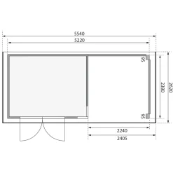 Karibu BBH Kerko 5 Set mit Anbaudach naturbelassen